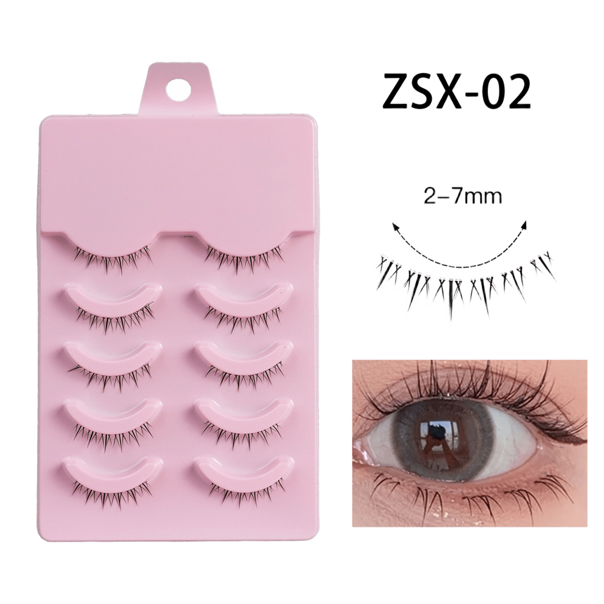 BASIC EYELASHES No.a 02 クロスタイプ 10個 Natural Everyday No-Makeup Look - ZSX02 | Eyelash Language·UYOU